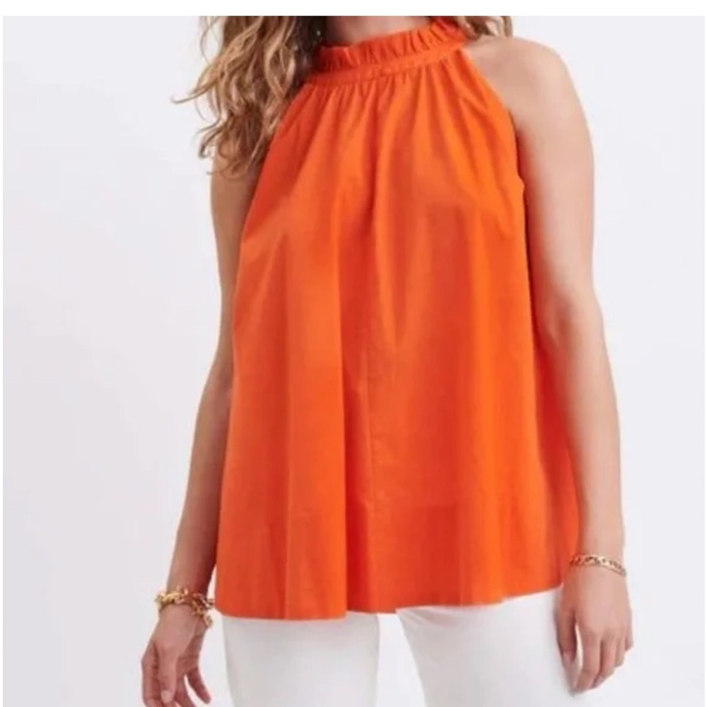 Women's Orange Halter Neck Tank Top